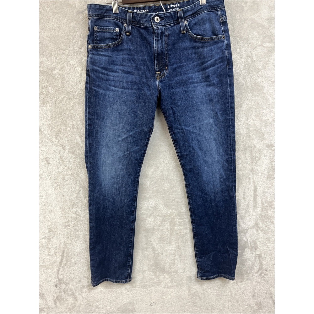 Big Star Jeans Men's 32 X 30 B Type ll Straight Leg Dark‎ Blue Wash Slim Western